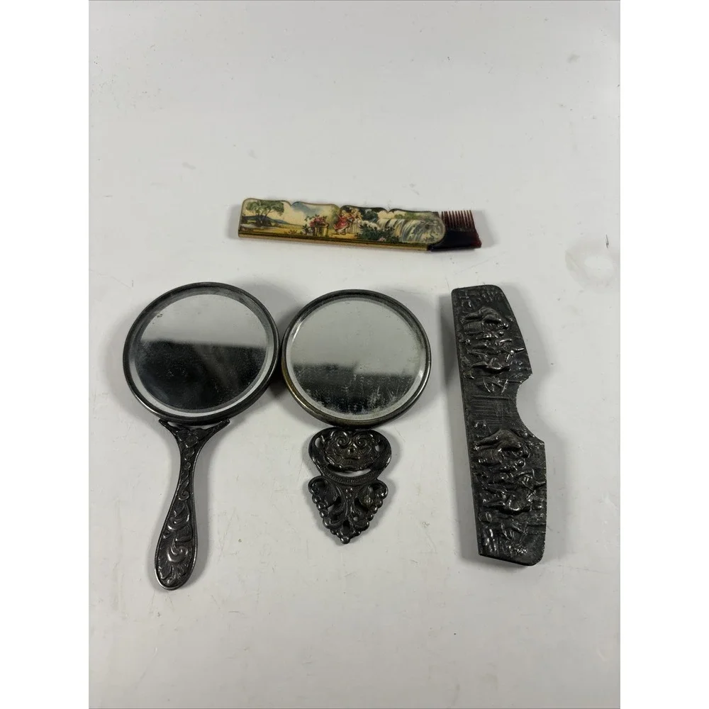 Vintage Desk Vanity Lot Magnifying Glasses Letter Opener Pocket Mirror